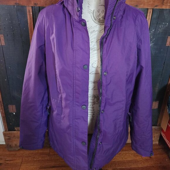 Champion Women Hooded VentureShell Winter Jacket Full Zipper Purple Size XL - Picture 2 of 6